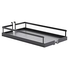4&quot; DISPENSA Base Cabinet Organizer Pull-Out with Soft-Close/Arena Plus Style Shelves/Rails, Anthracite, 20&quot; - 28&quot; Height