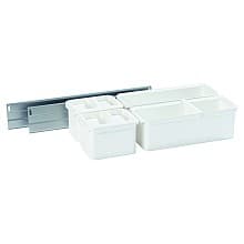 10" DISPENSA YOUBOXX2 Base Cabinet Organizer Pull-Out/Arena Plus Shelf with Soft-Close, Chrome/White, 24" - 32" Height