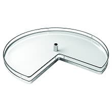 28&quot; Kidney 2-Tray Lazy Susan Kit with Tripod/Arena Plus Classic Shelves, Chrome/White, 18-5/8&quot; Height