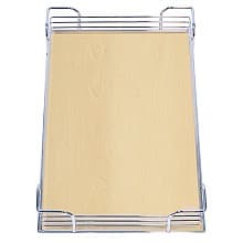 Left-Hand Magic Blind Corner Pull-Out with Soft-Close for 15-5/8&quot; Cabinet Opening, Chrome/Maple