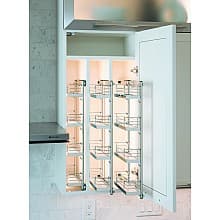3" 2-Tier/5" 2-Tier Spice Rack Kit with Arena Plus Classic Shelves/Door Mounted, Chrome/White