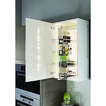 3&quot; 4-Tray Spice Rack Kit with Arena Plus Style Shelves/Door Mounted, Chrome/Anthracite