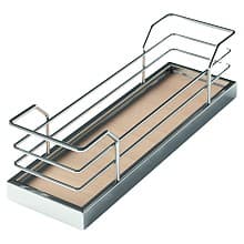 3" 4-Tier Spice Rack Kit with Arena Plus Shelves/Pull-Out, Chrome/Maple