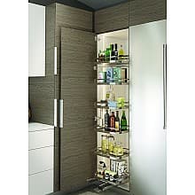 6-Shelf TANDEM SOLO Large Pantry Pull-Out Kit with Soft-Open/Soft-Close/Arena Plus Classic Shelves, Champagne/Maple
