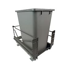 Single 36 QT Bottom-Mount Wastebin Pull-Out Kit with Soft-Open/Soft-Close, Anthracite/Gray