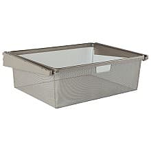 7" x 17" x 22" Wide Mesh Basket, Champagne Nickel Finish