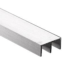 P1093 144" Upper Double Channel for Small to Medium Sliding Glass Door, Aluminum Finish