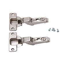 Inset Door Hinge Kit for KV Pocket Door Slides for 3/4" Door Thickness, 3/4" Cup Diameter, Free-Swinging, Nickel