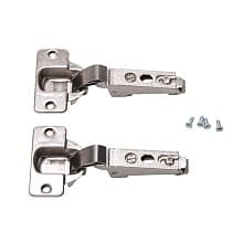 Overlay Door Hinge Kit for KV Pocket Door Slides for 3/4" Door Thickness, 3/4" Cup Diameter, Self-Closing, Nickel