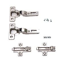 Inset Door Hinge Kit for KV Pocket Door Slides for 3/4" Door Thickness, 3/4" Cup Diameter, Free-Swinging, Nickel