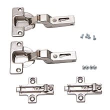 Overlay Door Hinge Kit for KV Pocket Door Slides for 3/4" Door Thickness, 3/4" Cup Diameter, Self-Closing, Nickel