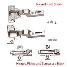 Overlay Door Hinge Kit for KV Pocket Door Slides for 3/4" Door Thickness, 3/4" Cup Diameter, Self-Closing, Black