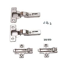 Inset Door Hinge Kit for KV Pocket Door Slides for 3/4" Door Thickness, 3/4" Cup Diameter, Self-Closing, Nickel