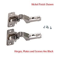 Extra Thick Door Hinge Kit for KV Pocket Door Slides for 1-1/4" Door Thickness, 1-1/4" Cup Diameter, Self-Closing, Black