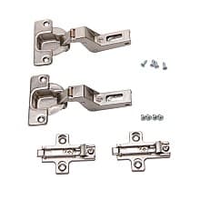 Extra Thick Door Hinge Kit for KV Pocket Door Slides for 1-1/4" Door Thickness, 1-1/4" Cup Diameter, Self-Closing, Nickel