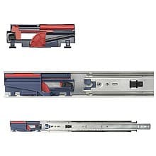 8455FM Drawer Slide with 90lb Capacity, 1" Overtravel Extension, Side-Mount, Soft-Closing, Anochrome, Bulk Box