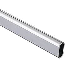 1-1/8" Diameter 144" Long Oval Closet Rod, Chrome Finish
