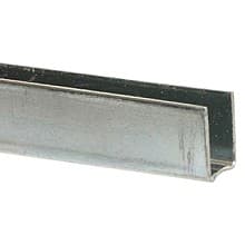 995 1/4" x 144" Sliding Glass Door Lower Channel with 7/16" Shoe, Zinc Finish