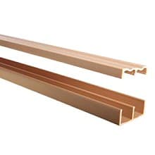 48" Upper/Lower Track Set for 1/2" Thick Door, Tan Finish