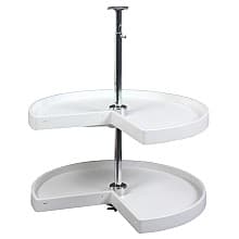 Pie-Cut 2 Tray Lazy Susan, White
