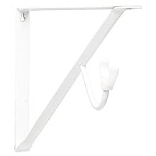8" x 14" Closet-Pro HD Heavy-Duty Fixed Shelf/Rod Bracket with Slide-Thru, White Finish