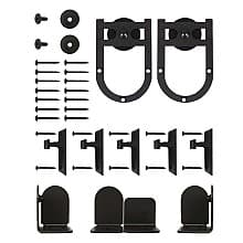 Rushmore Steel Round Track Barn Door Hardware Kit, Face Mount