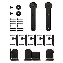 Macau Steel Round Track Barn Door Hardware Kit, Face Mount