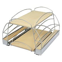 19-1/2" 2-Shelf Pot and Pan Caddy Pullout Organizer, Frosted Nickel