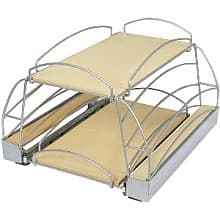 25-1/2" Pot/Pan Caddy Pullout Organizer, Birch/Frosted Nickel