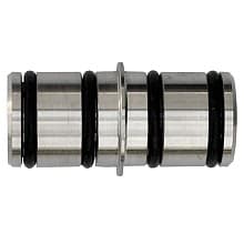 Barn Door Round Rail Connector, Satin Nickel Finish
