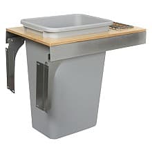 Single 50 QT Top-Mount Waste Container, Platinum