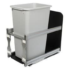 Single Under-Mount Waste Container Pullout, Soft-Closing for 12" Opening Width, Platinum