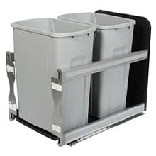 Double 35 QT Door-Mount Waste Container Pullout, Soft-Closing