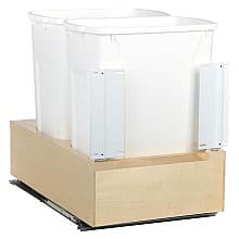 WUSC Double 35 QT Bottom-Mount Waste/Recycling unit with Soft-Closing, White