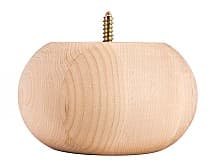 5" Wide x 3" High Bunn Foot, Rubberwood