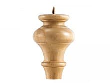 4" Wide x 6" High Turned Bunn Foot, Rubberwood