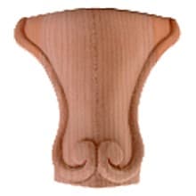 3-1/2" x 3-1/2" x 5" Carved Leg, Rubberwood