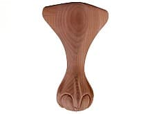 4" x 4" x 8" Ball Claw Leg, Rubberwood