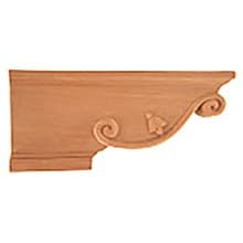 8-1/4" Wide x 4" High Pedestal Left Foot, Alder