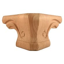 7" x 7" x 4" Round Pedestal Corner Foot