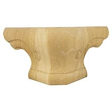 7" x 7" x 4" Rounded Pedestal Corner Foot, Rubberwood