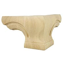 6-1/2" x 6-1/2" x 4" Pedestal Corner Foot, Cherry