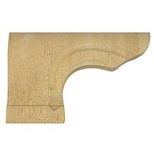 6-1/8" Wide x 4" High Pedestal Left Foot, Alder
