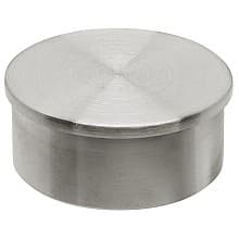 2" Rail End Cap, Satin Stainless Steel