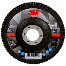 4-1/2" 80+ Grit No Holes 769F Flap Sanding Disc, Ceramic on Polyester