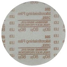 5" 268L 80 Grit No Holes Microfinishing Film Disc, Aluminum Oxide on Polyester Film