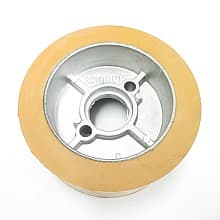 Standard Rubber Power Feeder Wheel 4-5/8 X 2-1/4 (Tan) Bore is 35mm, Bolt Holes are 9mm on 48mm centers