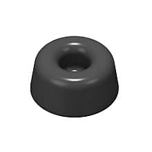 0.4" Polyurethane Protective Door Bumpers with Concave Top, Black, Cylindrical with Conclaved Top, Sold per each