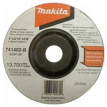 4" 24 Grit Grinding Wheel, Aluminum Oxide (25/Pack)