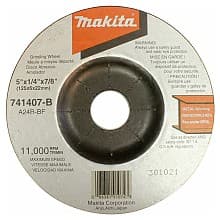 5" 24 Grit General Purpose Metal Grinding Wheel, Aluminum Oxide (25/Pack)